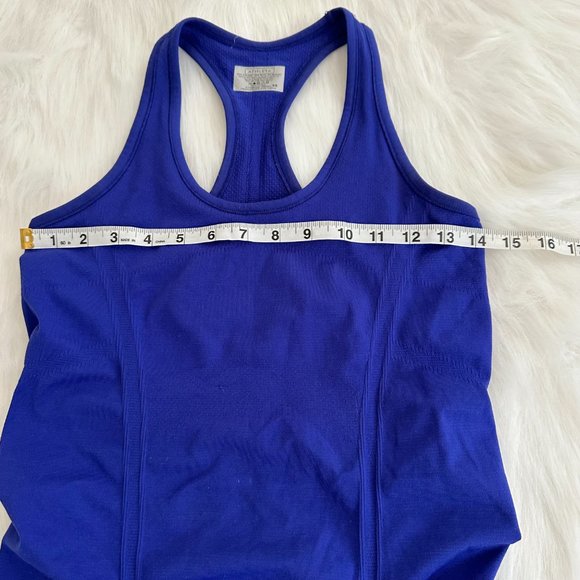 Athleta Fastest Track Seamless Ruched Racerback Tank Royal Purple Gym XS #643266 - Picture 3 of 6